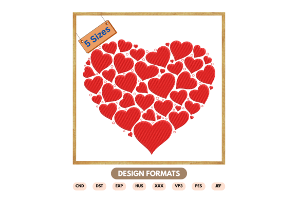 A Bold Expression of Love: Reviewing the Multi Heart Cluster Embroidery Design for Boutique Apparel