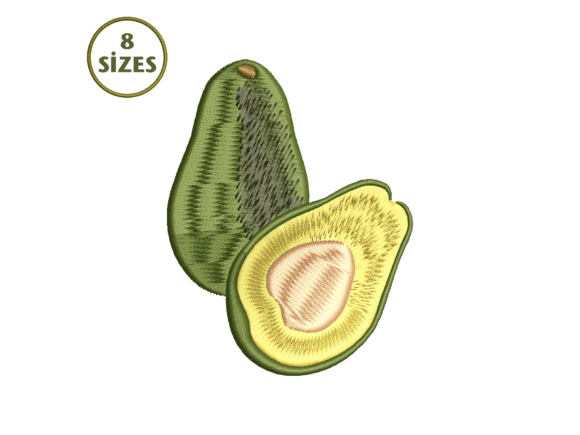 Avocado Fruit Embroidery: A Versatile Design for Personalized Gifts