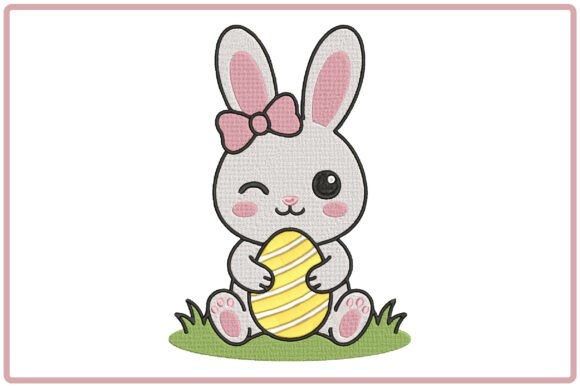 Baby Bunny Easter Egg Embroidery
