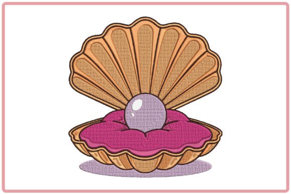 Elegant Seashell Embroidery Design