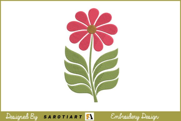Flower Embroidery Design for T-shirt & Floral Projects