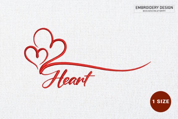 Heart Swirl Embroidery Design: A Romantic Touch for Etsy and Small Shop Creations