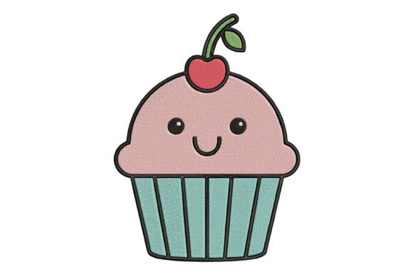 Kawaii Cupcake Embroidery Design