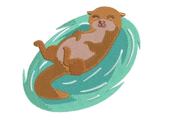 Playful Otter Embroidery