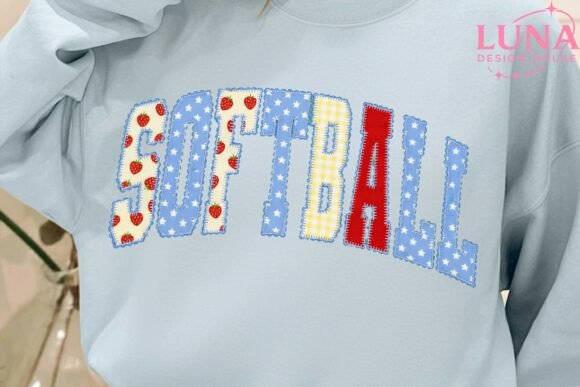 Softball Faux Embroidery Applique PNG Review