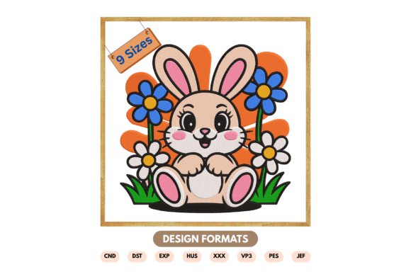 Springtime Charm for Boutique Apparel: A Designer’s Review of Easter Bunny with Flowers Embroidery Des