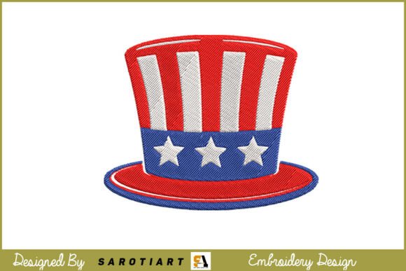 Uncle Sam’s Top Hat Embroidery